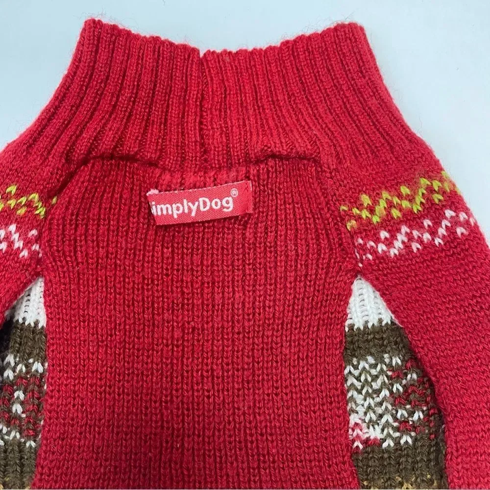Red Reindeer Ugly Christmas Dog Sweater